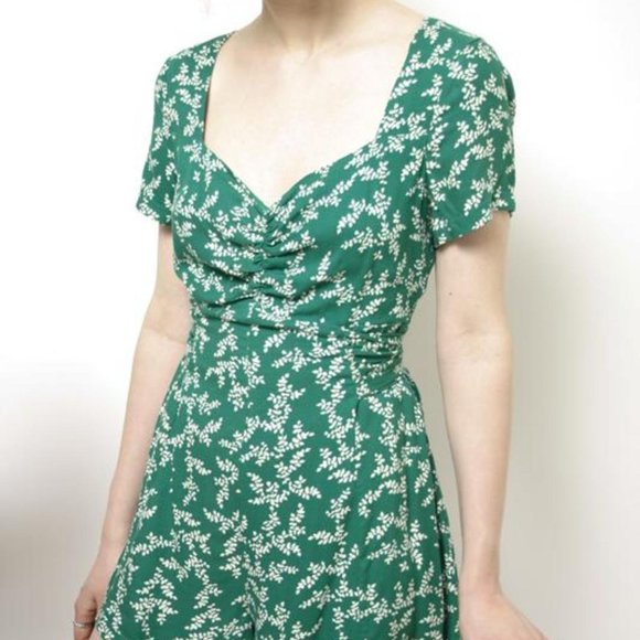 Lush Green Floral Printed Romper - M - Picture 7 of 9